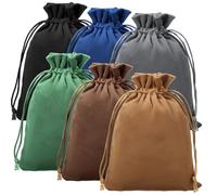 6Pcs 7 X 5.11inch Velvet Gift Bags Soft Velvet Bags with Drawstrings Dice Bag Small Drawstring Pouch Jewelry Pouches for Tarot Card Holder Crystal Enthusiasts Hand Gift Bags(6 Colors)