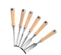 6pcs 8-32mm Woodwork Chisel Set Carpenter Tools Flat Woodworking Chisels s Carving kni-FES Woodworkers Gouge Carving Wood Tool (6pcs)