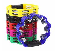 6PCS 8.5 Inch Plastic Tambourines for Adults Church, Flower Shape Hand Held Drum Percussion Tambourine Musical Instruments Tambourine for School Party Dancing Concert (Clorful)