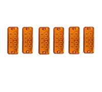 6pcs 8 LED Front Rear Side Marker Light Lamp Clearance Indicator Lights for 12V Truck Trailer Lorry RV Bus Exterior Lights Replacement - Yellow Amber