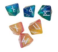 6pcs 8 Sided Divination Prediction Game Dices Exquisites Polyhedral Runes Dices For Portable Tabletop Entertainment Mystical Acrylic