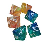 6pcs 8 Sided Divination Prediction Game Dices Exquisites Polyhedral Runes Dices For Portable Tabletop Entertainment Portables Tabletop Game Tool