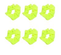 6PCS 80s Neon Yellow Scrunchies Solid Neon Hair Accessories for Women Girls