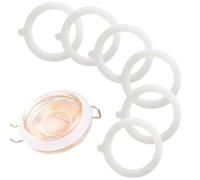 6Pcs 9.5cm/3.7inch White Silicone Replacement Gasket Airtight Rubbers Seals Rings Leak-Proof Canning Silicone Fitting Seals for Glass Clip Top Jars Mason Jar Lids