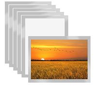 6PCS A3 Magnetic Photo Frames, Self Adhesive Magnetic Picture Frames, Magnet Poster Frame Magnet A3 Paper Display Frame for Paintings, Photos, Notices, Ads, Certificate, Poster(Silver)