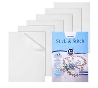 6PCS A4 Stick and Stitch Water Soluble Embroidery Paper, Self-Adhesive Printable & Drawable Transfer Stabilizer for Hand and Machine Embroidery, 11.7x8.3 Inch