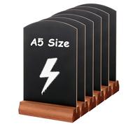 6PCS A5 Double Sided Chalk Board Signs with Stands, 21x15cm Mini Tabletop Blackboard for Wedding Birthday Party Restaurant Menu
