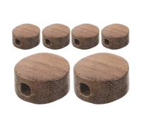 6pcs Acacia Small round Guitar Tuning Knob Replacement | Coffee Finish, Metal Core, Easy Installation, Ergonomic Grip, Universal Fit, Minimizing Slippage