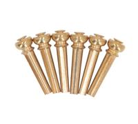 6Pcs Acoustic Guitar Bridge Pin Set Brass Guitar Pin Replacement with Stable Vibration Transfer for Most Acoustic Guitars