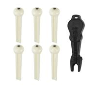 6pcs Acoustic Guitar Bridge Pins, with One ABS String Starter, Guitar Pegs Acoustic, Acoustic Guitar Tuning Pegs, Bridge Pins Acoustic Guitar, for Bridge Pins for All Strings (Ivory)