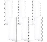 6Pcs Acrylic Cake Scraper Set, For Edge Smoothing And Decorating Reusable Comb Tools To Create Patterns On Icing Frosting, For Home Baking Diy Projects | Entgoinggo