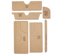 6Pcs Acrylic Template DIY Handmade Short Wallet Leather Pattern Mold Craft Tools for Leather Crafting and Wallet Making Transparent Clear Acrylic Material Durable Cutting Template