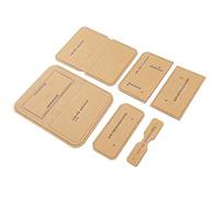6Pcs Acrylic Template for Leather Key Pack, DIY Craft Pattern Mold, Transparent Acrylic Leather Cutting Stencil with Zipper & Key Ring Layout, for Handmade Leatherwork and Gift