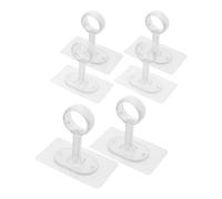 6pcs Adhesive Curtain Rod Holder Hooks, Double Rod Ceiling Bracket Abs