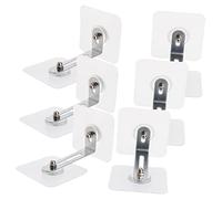 6pcs Adhesive Furniture Wall Anchors Anti Tip Safety Kit | Stainless Steel and Acrylic, Easy Installation, Cabinet Bookcase Dresser Shelf Support for Baby Proofing