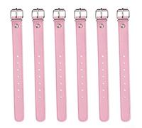 6pcs Adjustable Bicycle Straps for Kids' Bikes, PU Material, Compatibility with Most Baskets (Pink)