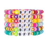 6Pcs Adjustable Friendship Bracelet Set BFF Gifts for Women | Soft sturdy friendship bracelet with flexible wrist fit, perfect keepsake gift for holiday and friendship celebration