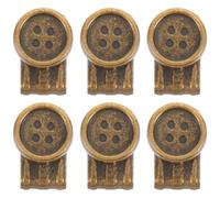 6pcs Adjustable Metal Buttons for Clothes, Fastening for Repairs | Antique Brass Finish, Seamless Design for Belts Loops and Suspenders, Fast Clothing Fix