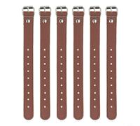 6pcs Adjustable PU Leather Bicycle Basket Straps, Bike Cargo Ties for Front Handlebar, Storage Box and Scooter Bracket, 22cm Length(brown)