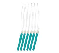 6pcs Adjustable Punch Needle Set with 6 Needle Threaders, Ergonomic Embroidery Pen for DIY Stitching, Electroplated Smooth Needle Tool for Fabric Crafting at Home or