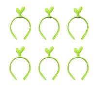 6Pcs Adorable Sprouts Headband Sapling Hairpin for Women Kids Comfortable Plush Cartoon Green Bean Sprout Hair Accessory for Parties Weddings and Cosplay Events Decor Gift Nonslip (Green, Headband)