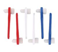 6pcs Adult Double Head Denture Brush Pp Oral Cleaning Tool