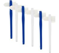 6pcs Adult Double Sided Denture Brush Portable PP Toothbrush | Small Size, Easy Handling, Suitable for Denture Cleaning, Single Set, Plain Colour Design, PP Body