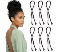6Pcs Afro Hair Bands, High Elasticity Adjustable No-Slip Hair Ties for Afro Soft Elastic Hairs Scrunchies Dreadlock Accessories for Women Braids, Locs, Puffs, Ponytails, Pineapples