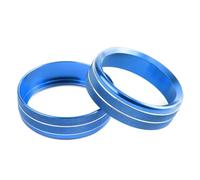 6Pcs Air Conditioner & Audio Switch Knob Ring Cover Trim For Ford F150 2016 2017 2018 Front Control Button Decorative Circle Ring Auto Inner Parts(Blue)