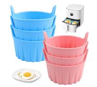 6Pcs Air Fryer Egg Poacher, Air Fryer Egg Mould Silicone Ramekins For Air Fryer, Air Fryer Ramekins Poached Egg Moulds For Air Fryer Souffle Dishes Muffin Cupcakes Custard And Pudding (01)