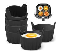 6pcs Air Fryer Egg Poacher Ramekins Set for Souffle, Muffin, Cupcake, Custard & Pudding - Microwave Compatible