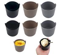 6PCS Air Fryer Egg Poacher,Silicone Egg Poacher Cups Muffin Cases Non Stick Silicone Moulds for Baking, Silicone Cake Mould Baking Set for Muffin Cupcakes