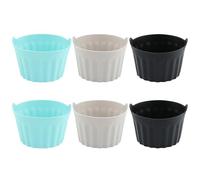 6Pcs Air Fryer Ramekins,Soft Silicone Ramekins for Air Fryer with Handle,Non Stick Air Fryer Egg Poacher,Air Fryer Egg Mould Air Fryer Egg Mould
