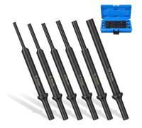 6Pcs Air Hammer Drift Punch Set Extra Long 7'' Pneumatic Pin Punch | 3/16" to 1/2" Cr V Steel Extra Long Reach Air Hammer Bits Gun Punch set Auto Repair Shops