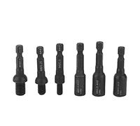 6PCS Air Screwdriver Socket 1/4Inch Shank Double Ended Screw Nut Adapter for Woodworking Furniture Installation Chrome Molybdenum Steel 6/8/10mm