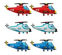 6PCS Airplane Helicopter Shaped Foil Balloons Set Airplane Mylar Balloons for Boys Girls Themed Party Birthday Decoration Supplies