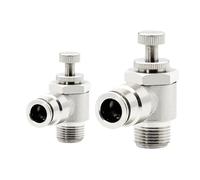 6PCS All Copper Nickel-Plated Quick Plug Trachea Pneumatic SL4/6/8/10/12mm Cylinder Speed Valve Throttle Valve External Thread(SL10-01)