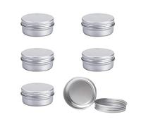 6Pcs Aluminium Tin Jars with Screw Lids,Round Travel Cream Jars,Aluminium Empty Containers,5ml Empty Cosmetics Containers Pots for Lip Balm,Candle Making,Cream,Sample,Powder,Cosmetics(silver)