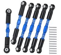 6PCS Aluminum Adjustable Turnbuckles Camber Toe Link Set for Arrma 1/10 Big Rock 3S V3, 1/8 Typhon 3S & Mega 550 V3 4WD BLX, Steering Linkage Upgrade Parts (Blue)