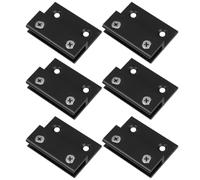 6pcs Aluminum Alloy Glass Clamp Mirror Holder for Wall Mounting Black | Screw Mounted Clamp Mechanism, Large Hole Design, Sl lack Finish, for Acrylic Signs and Glass Shelves
