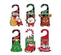 6pcs And Easy To Clean Christmas Cartoon Door Hangers Handle Accessory Perfect For Any Door Hangings Decorations Uniform Coloring