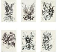 6Pcs Angel And Devil Tattoos Temporary Tattoos Waterproof Body Sticker Tattoos