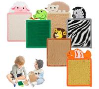 6Pcs Animal Sensory Mats, Mini Floor Tiles for Autistic Children, Unique Textures for Kids' Room Equipment, Special Needs Development Toys (Polyester)