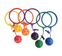 6pcs Ankle Skip Ball Hoop - Adjustable Rope, Lemon Shaped, Rainbow Color, Fitness Playground Equipment, Swing Jumping Ankle Skip Ball for Kids Gifts, Assorted Outdoor Toys Jump Game for Children
