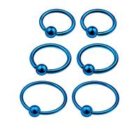 6Pcs Anodized 14g 10mm 12mm 14mm Captive Bead Piercing Jewelry Cartilage Tragus Nose Septum Eyebrow 4mm Ball More Choices, Stainless Steel, no gemstone