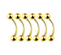 6PCS Anodized Curved Barbell Stud 20g 0.8mm 5/16 8mm 3mm Ball Tragus Helix Eyebrow Rook Earring Daith Piercing Jewellery 6469