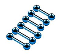 6PCS Anodized Dark Blue Barbell Rings 16g 8mm 10mm 3mm Ball Rook Eyebrow Daith Cartilage Tragus Piercing Jewellery 4613