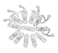 6pcs Antique Metal Hook and Latch Hasp for Cabinets Storage Cases | Copper Finish, Easy Installation with Mounting Screws, Silver Tone, DIY Project Use, Vintage Style