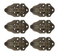 6pcs Antique Metal Toolbox Hasp Latch for Cabinets and Chests | Cold Rolled Steel, Multipoint Locking, Quick Retrofit for Woodworking Projects, Workshop Use, Decorative Clasp