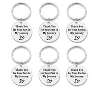 6PCS Appreciation Gifts Set Keychains Thank You Gifts for Women Men Teacher Appreciation Present Keyring Thanksgiving Present for Friends Coworker Men Boss Mentor Professor Graduation Birthday